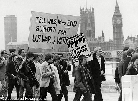 Protest against UK support for USA in Vietnam 1968