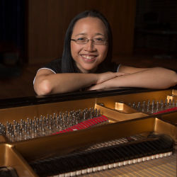 Eugenia Cheng with piano