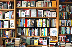 Adult book display in Newham Bookshop